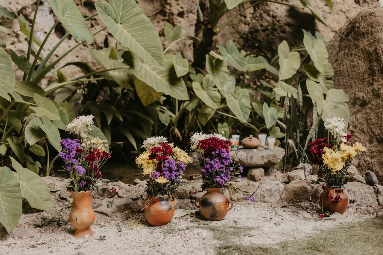 Cérémonie du feu maya avec cacao