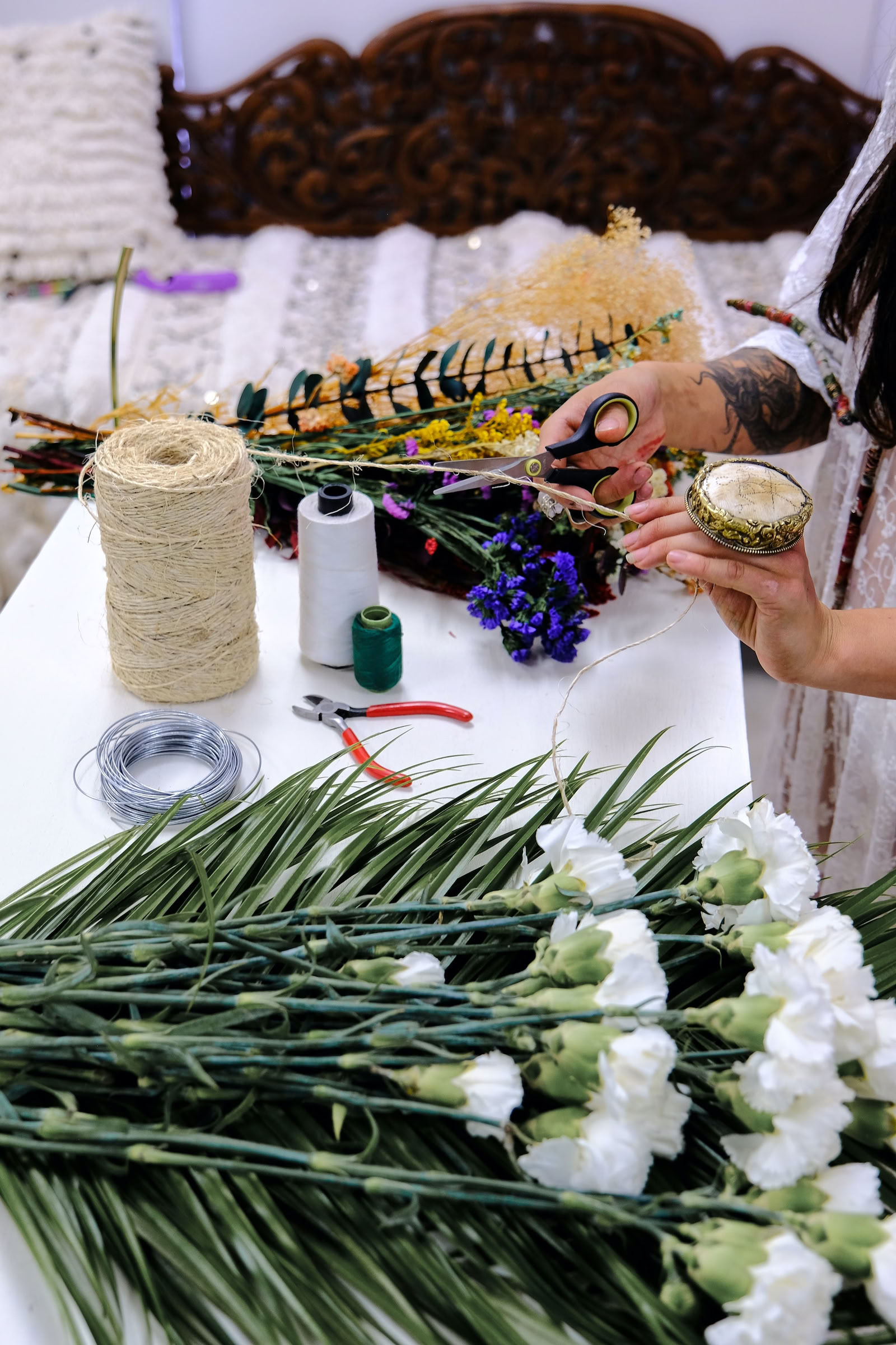 Atelier de couronnes florales