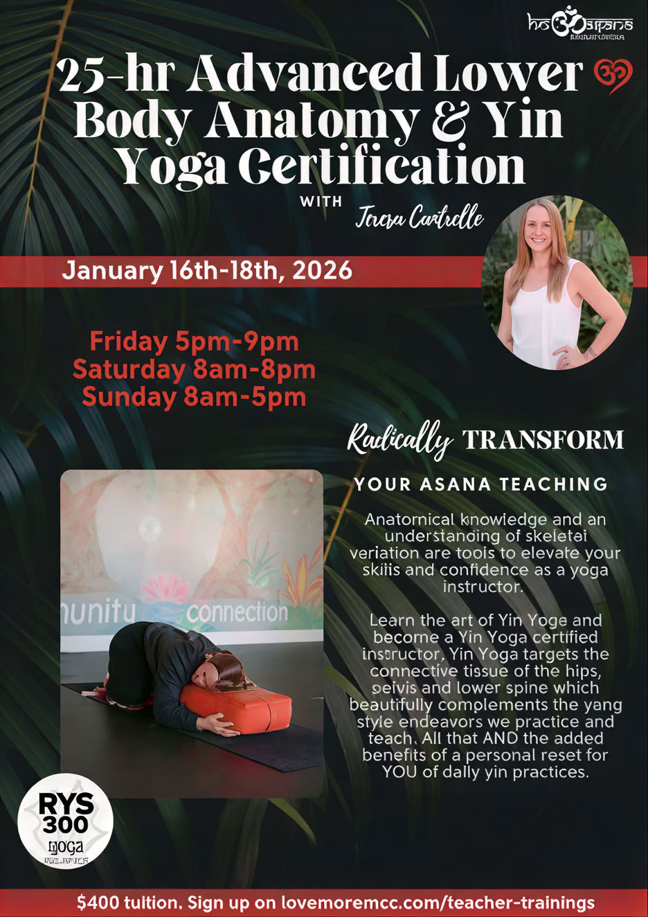 25 Heures | Certification avancée en anatomie du bas du corps et Yin Yoga à COS