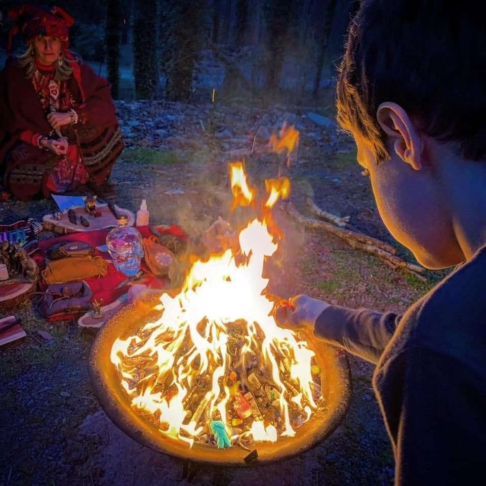 Cérémonie du feu maya
