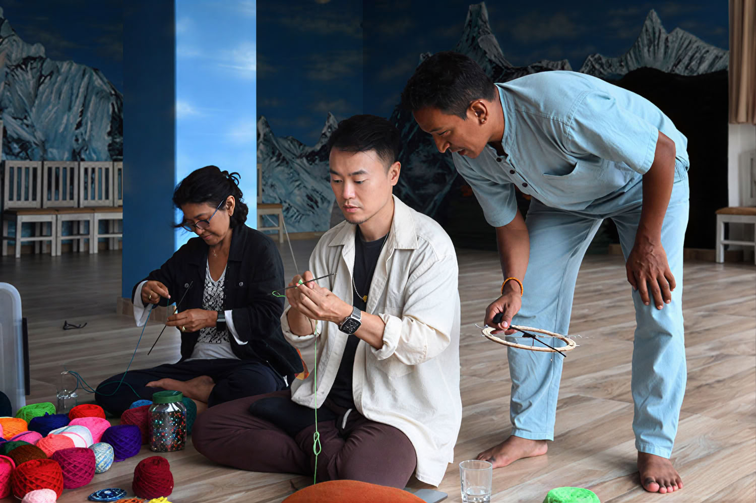 Atelier de tissage de mandala
