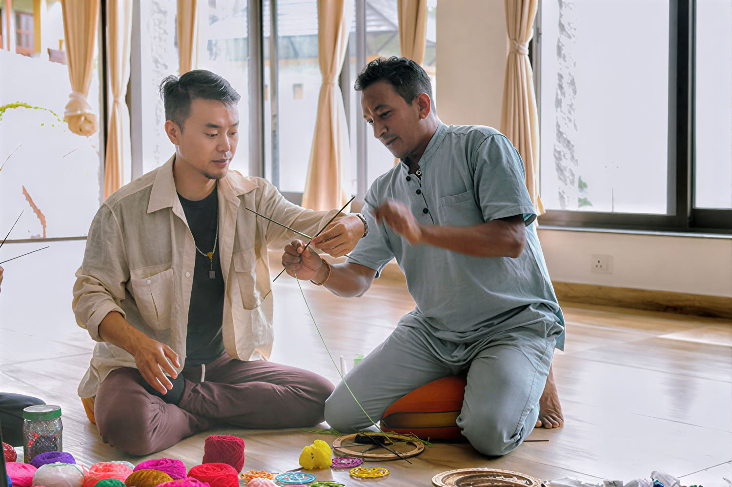 Atelier de tissage de mandala