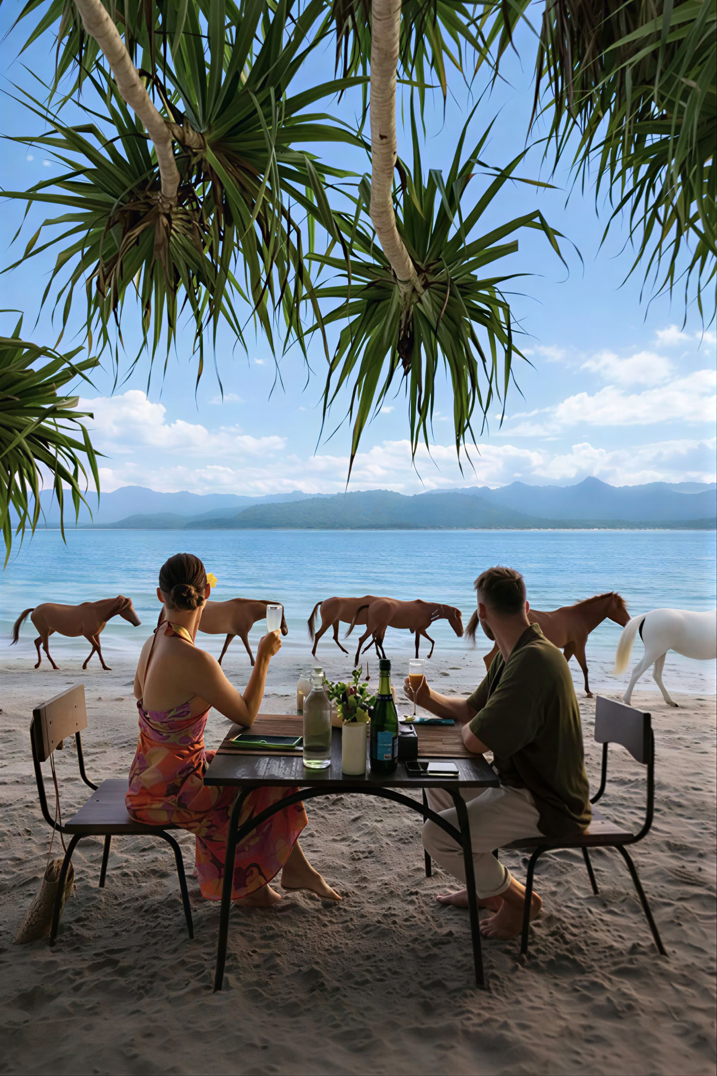 Balade à cheval avec installation de table