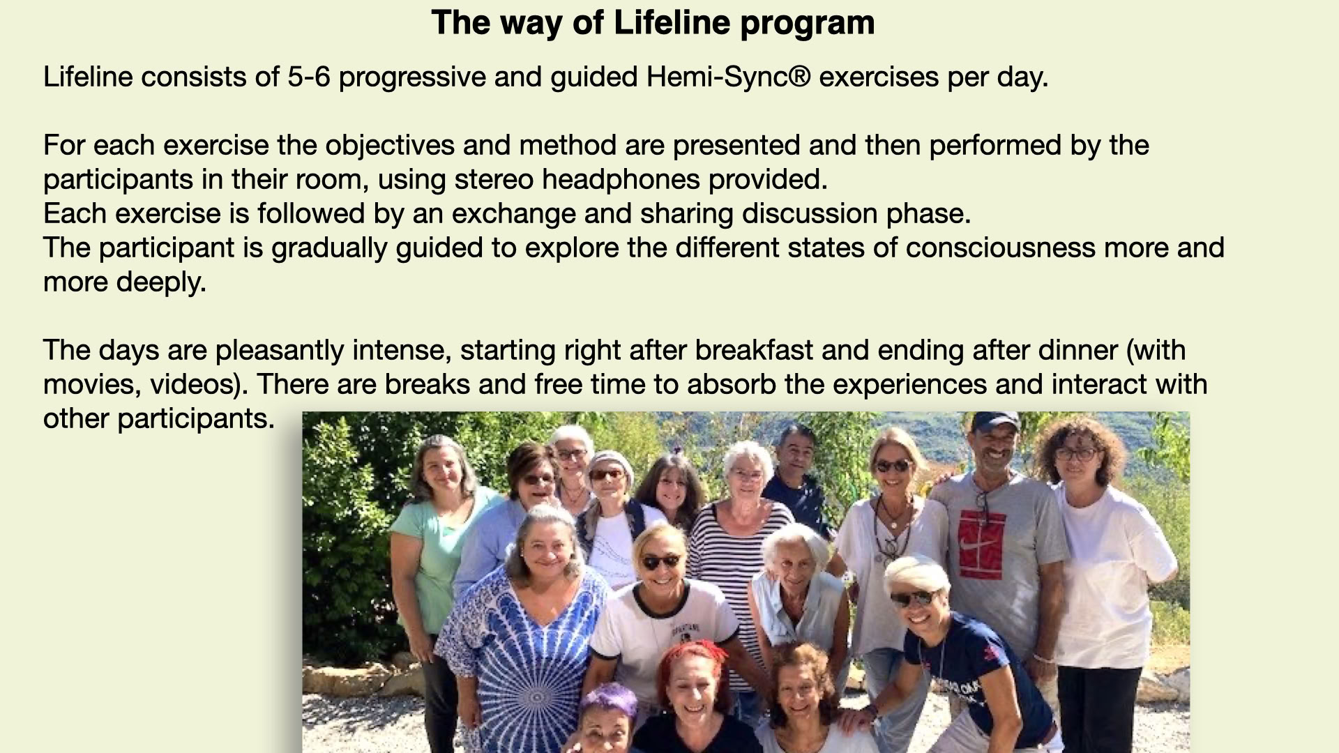 Retraite expérientielle Lifeline® de 6 jours