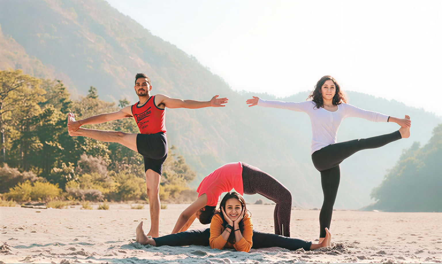 Formation de professeur de yoga aérien à Rishikesh, en Inde
