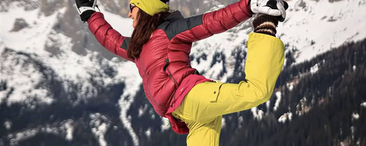 Ski et yoga dans les Dolomites