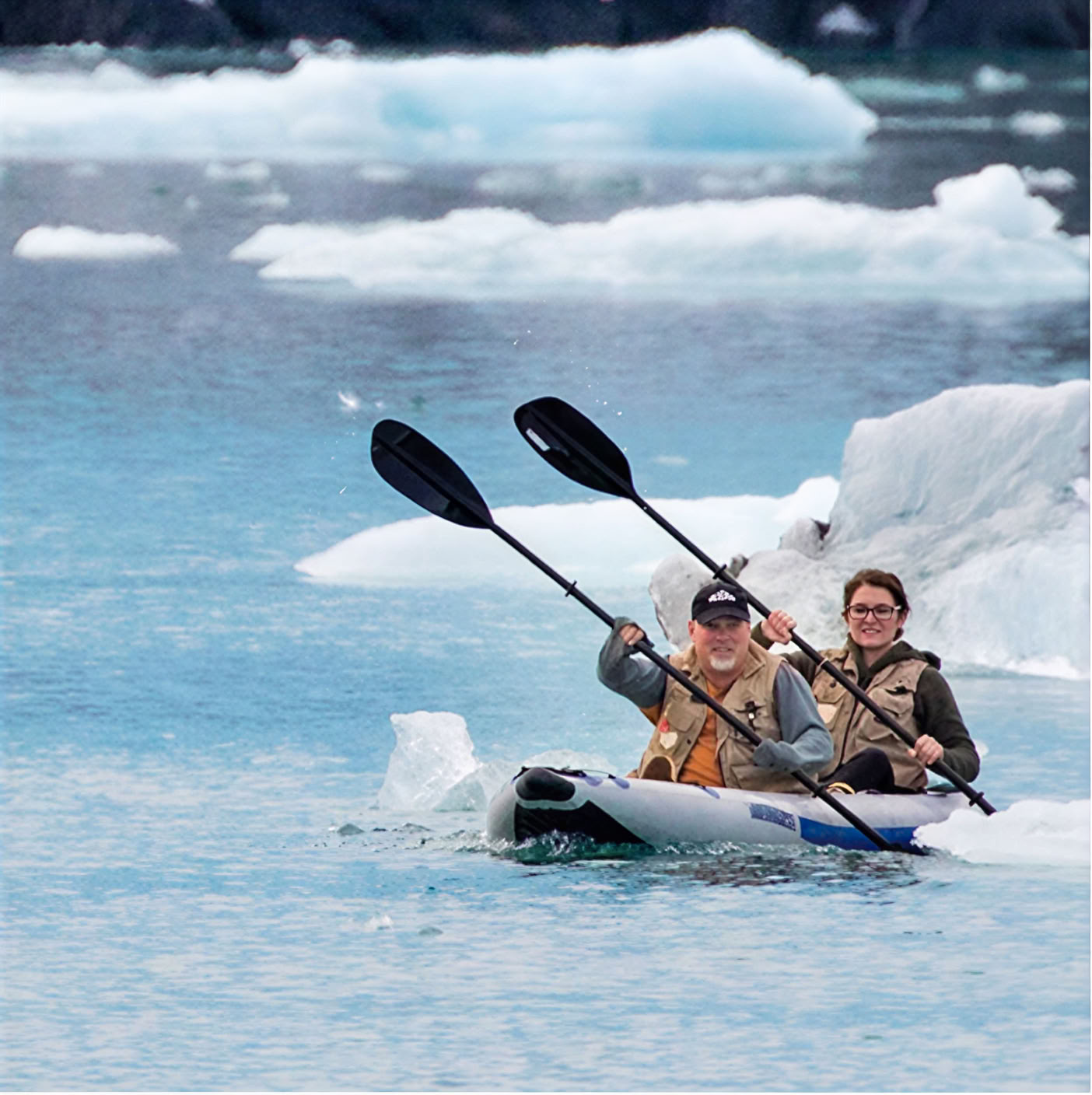 Kayak sur lac glaciaire