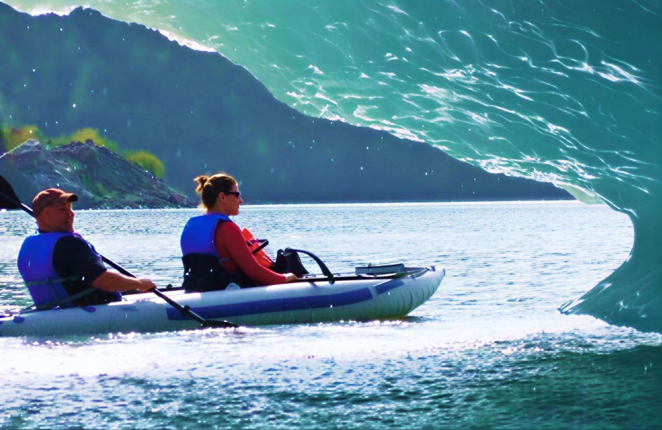 Kayak sur lac glaciaire