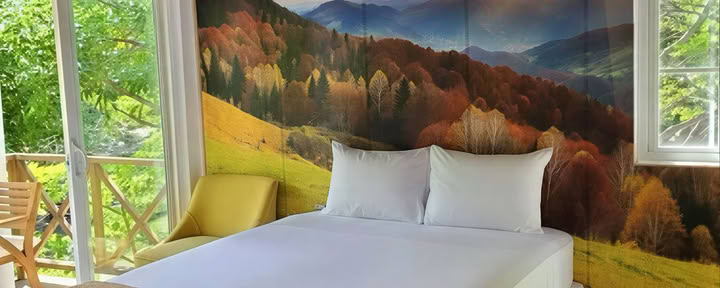 Suite 9 – Montagne au coucher du soleil (chambre simple)