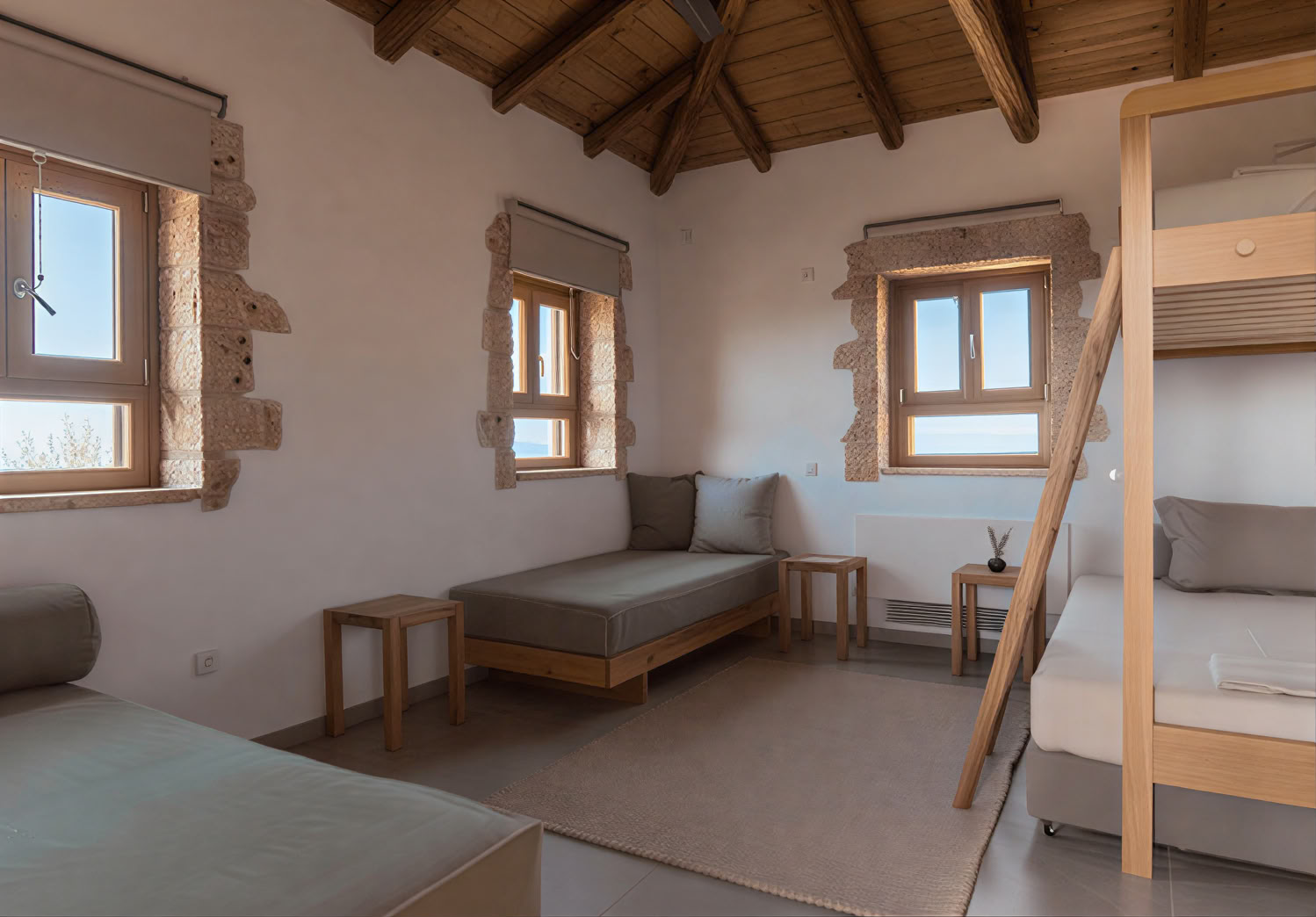 Chambre quadruple avec vue sur la mer