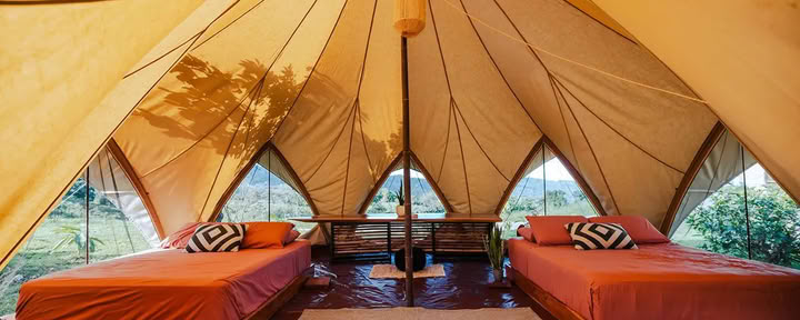 Tente de glamping individuelle privée