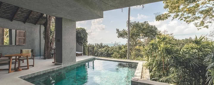 Suite avec piscine et jardin